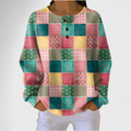 P|H - Quilted Patchwork Waffle Henley Donna