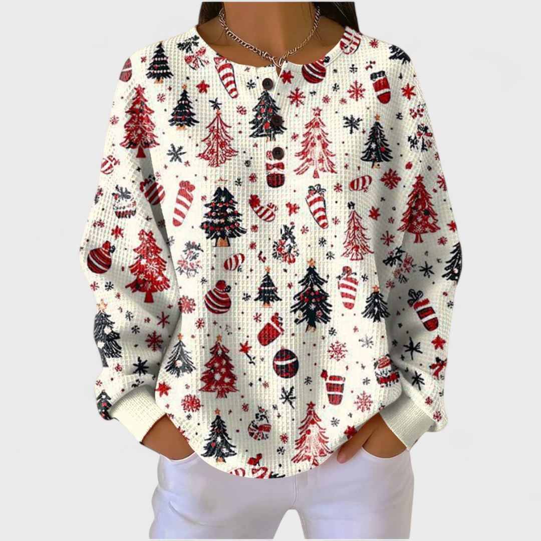 P|H - Nordic Holiday Waffle Henley Eleanor