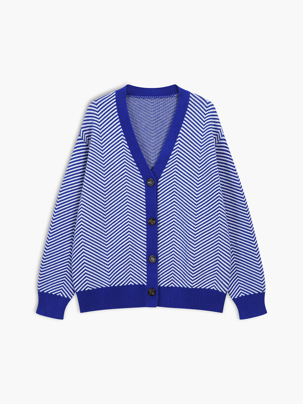 P|H - Chevron Contrast Trim Cardigan Carol