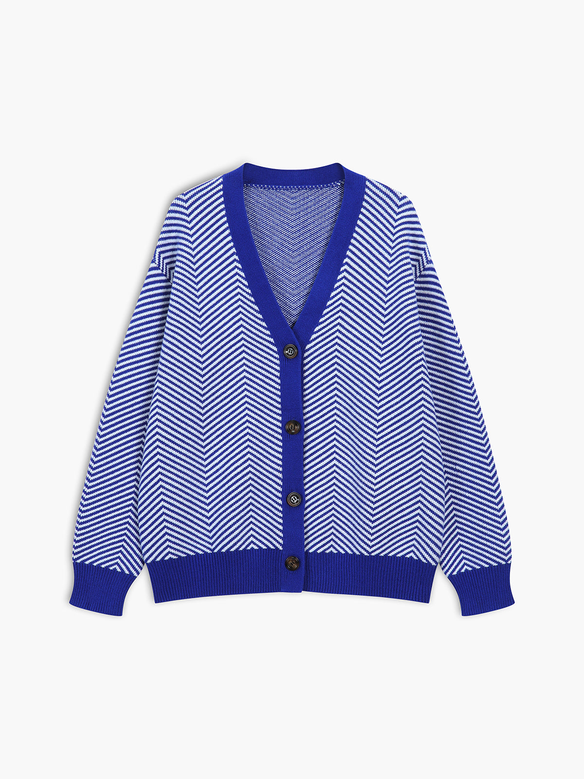 P|H - Chevron Contrast Trim Cardigan Carol