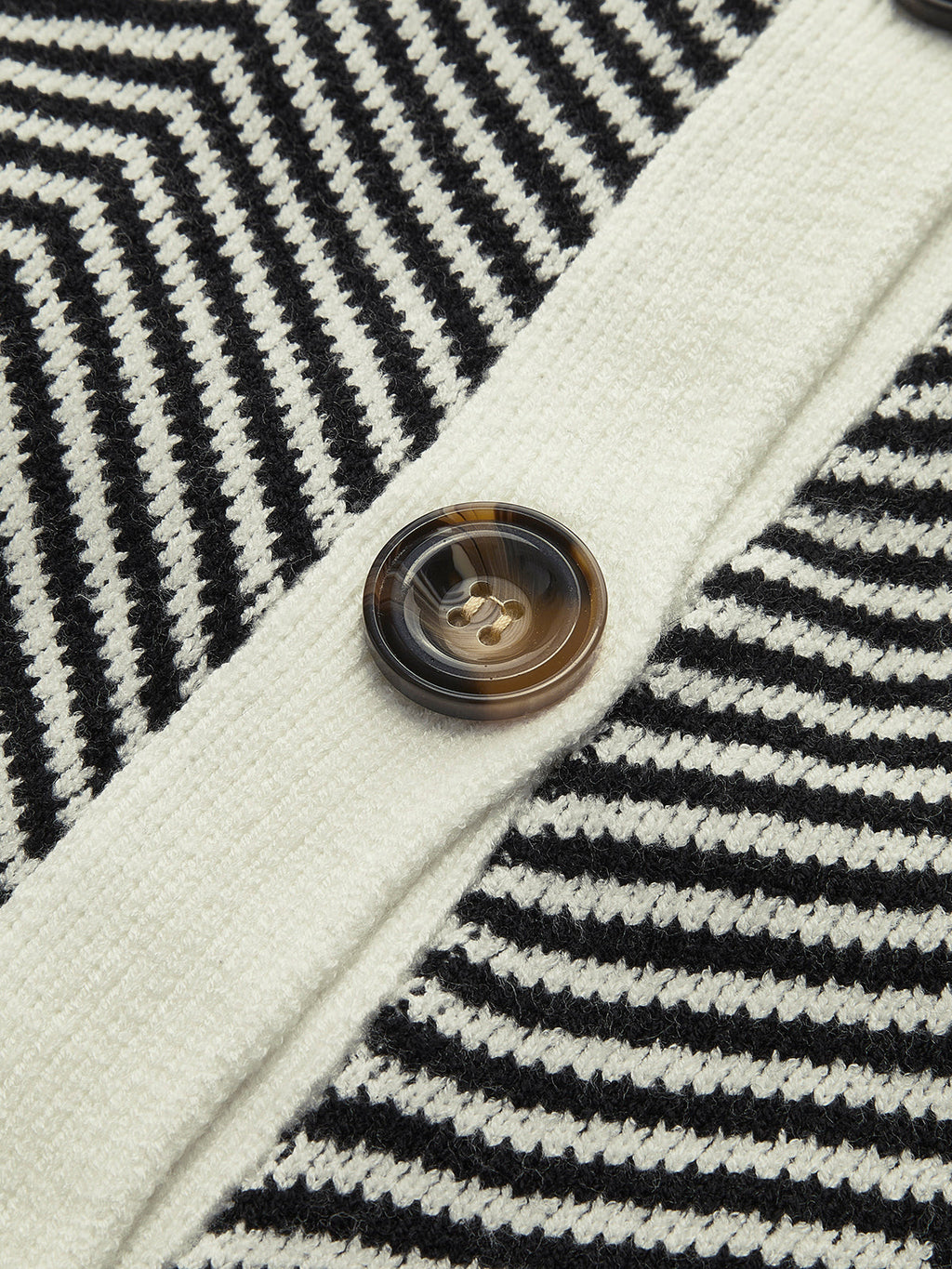 P|H - Chevron Contrast Trim Cardigan Carol