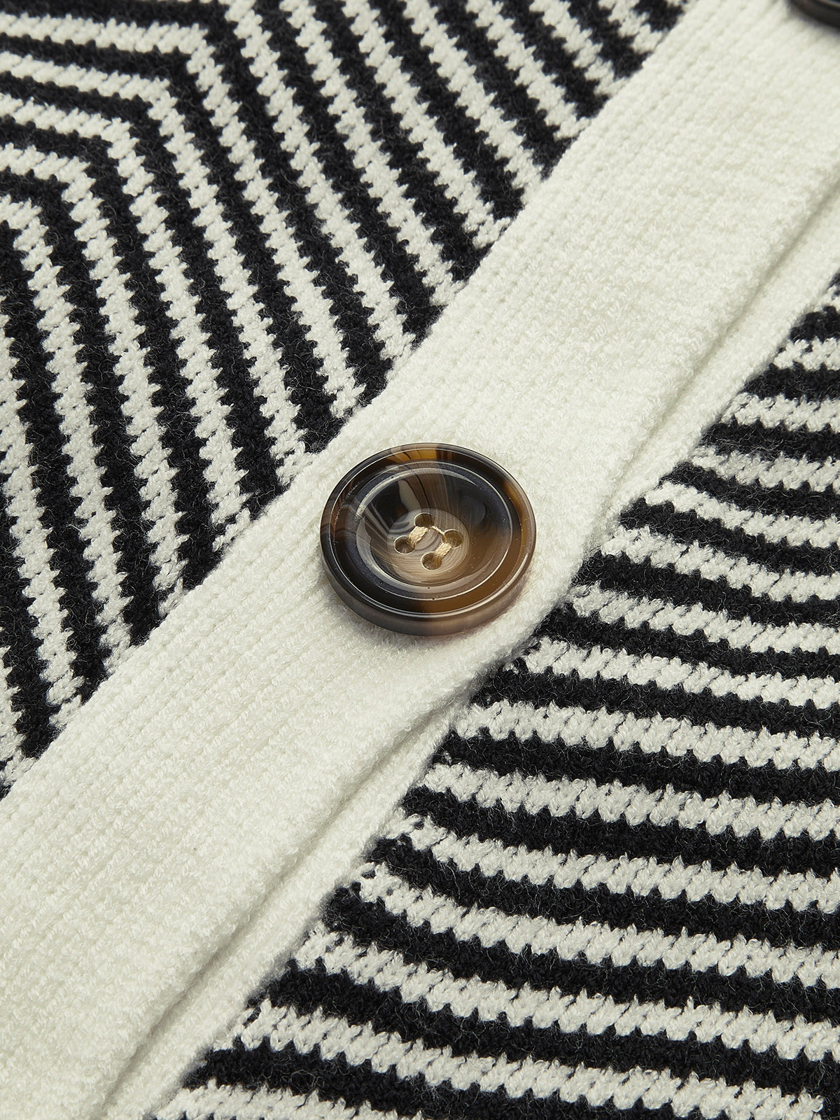 P|H - Chevron Contrast Trim Cardigan Carol