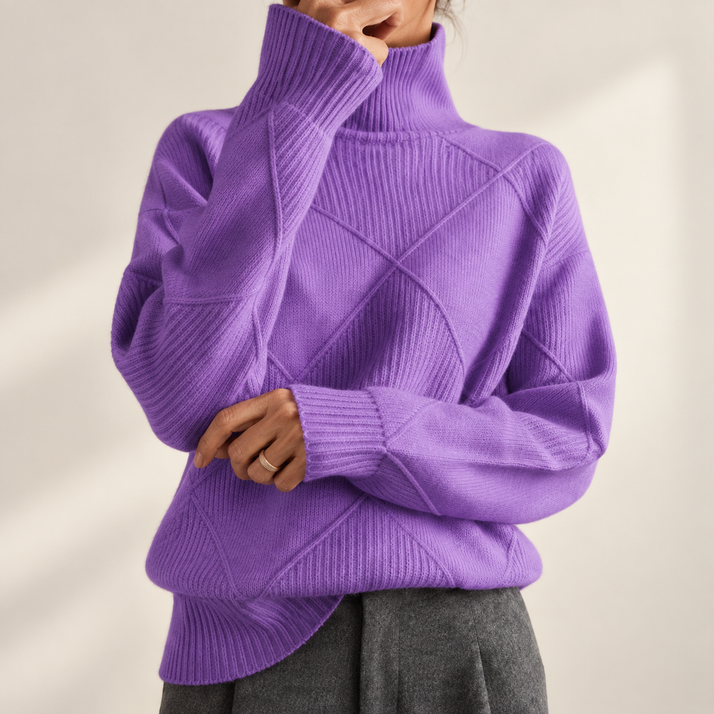 P|H - Diamond Knit Turtleneck Sweater for Women Margaret