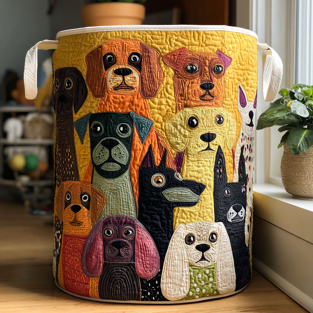 P|H - Happy Dogs Quilted Laundry Basket Judith