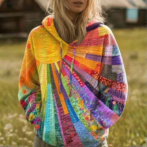 P|H - Quilted Sunburst Patchwork Hoodie Cynthia