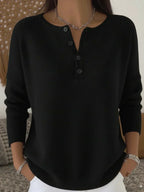 P|H - Ribbed Henley Button Knit Top Gloria