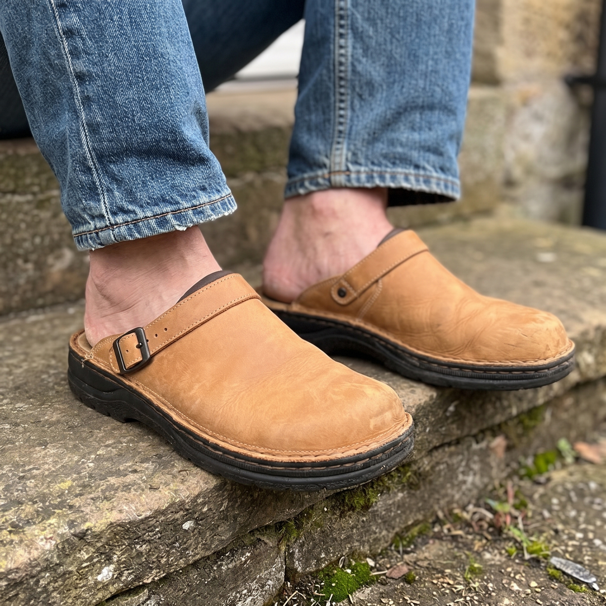 P|H - Cushioned Leather Clog Mules Ella