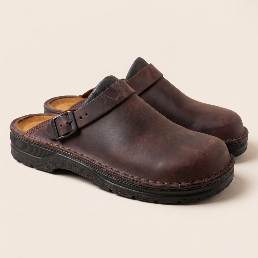P|H - Cushioned Leather Clog Mules Ella