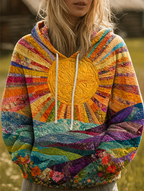P|H - Quilted Sunrise Meadow Hoodie Donna