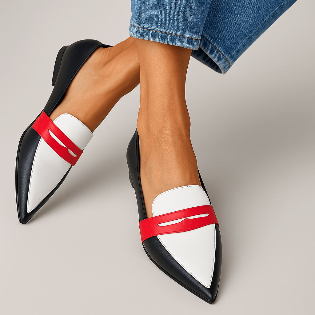 P|H - Tricolor Pointed Toe Loafers Dorothy