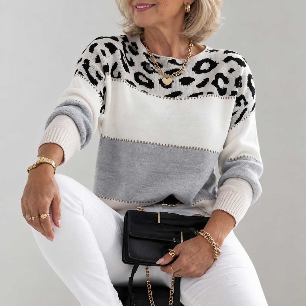P|H - Leopard Colorblock Knit Sweater Susan