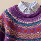 P|H - Purple Nordic Yoke Knit Sweater Eleanor