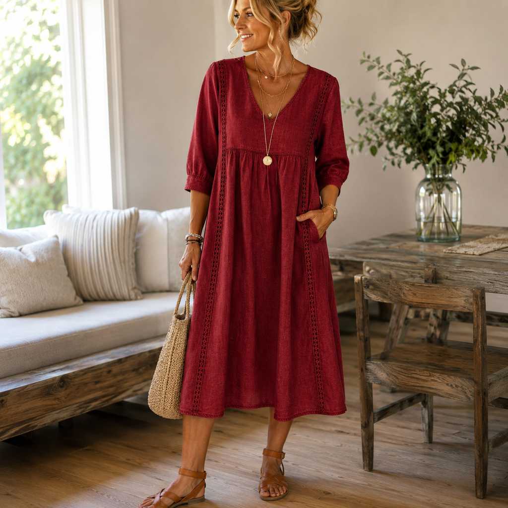 P|H - Elegant Patchwork Maxi Dress Helen