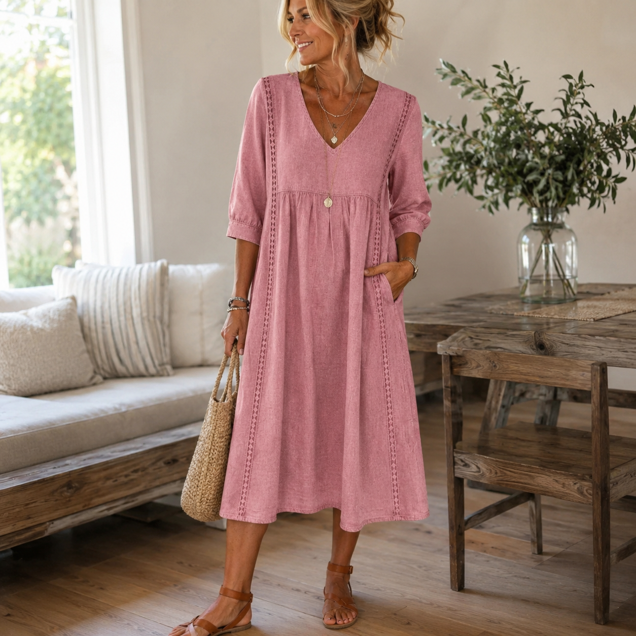 P|H - Elegant Patchwork Maxi Dress Helen
