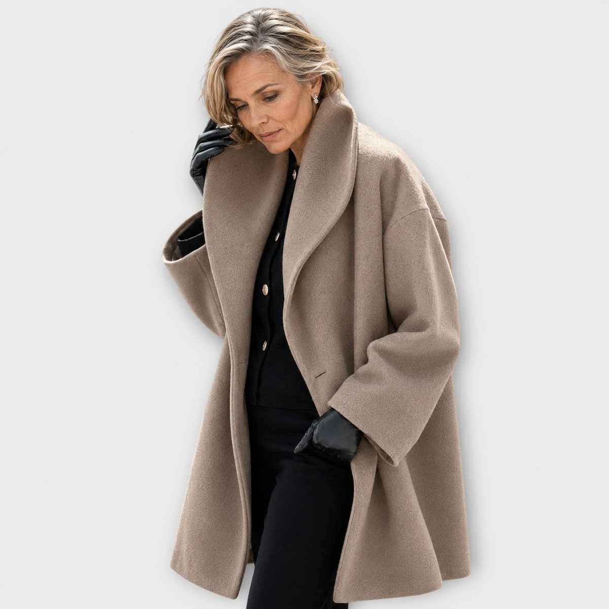 P|H - Oversized Shawl Collar Coat Brenda