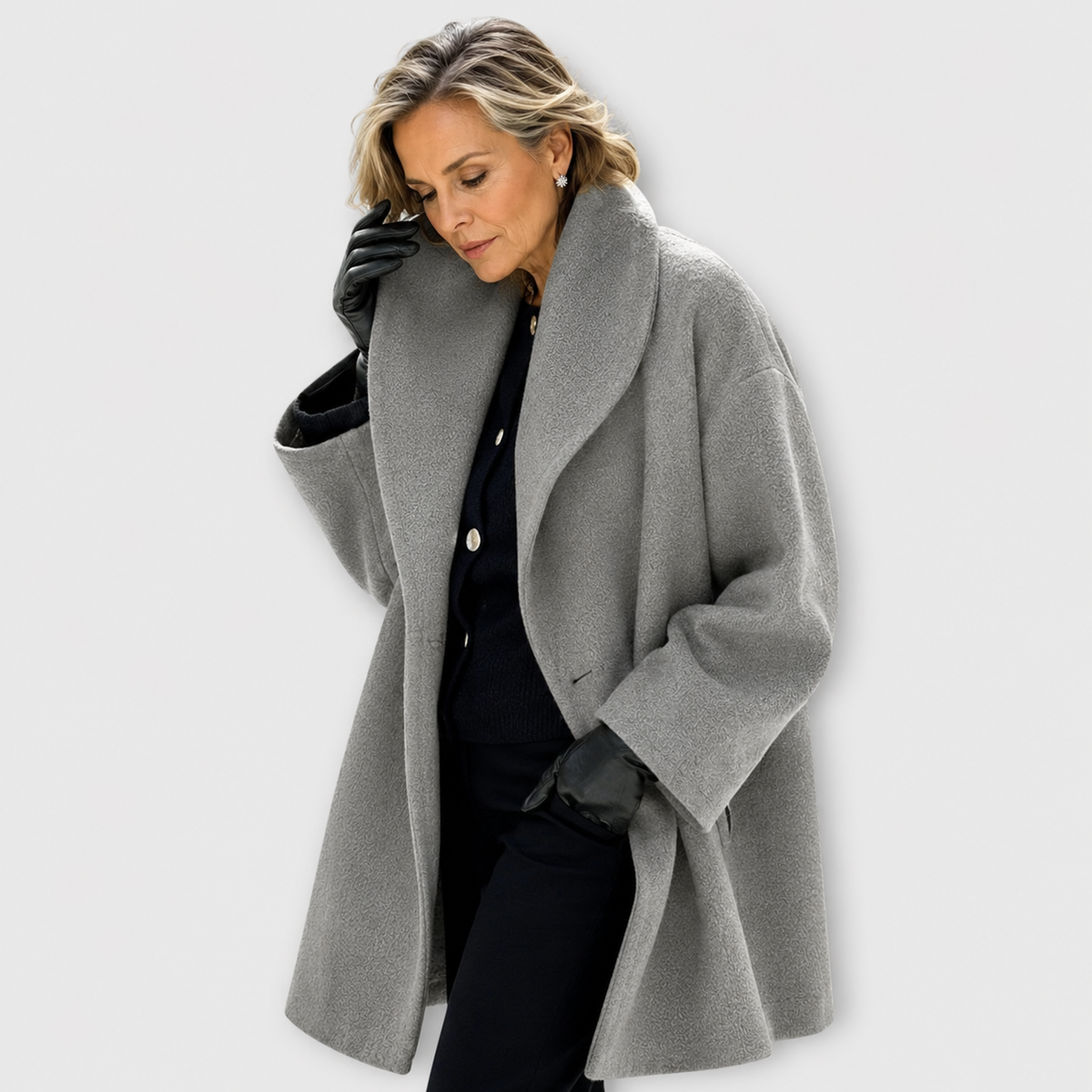 P|H - Oversized Shawl Collar Coat Brenda