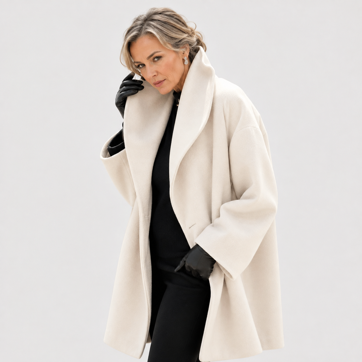 P|H - Oversized Shawl Collar Coat Brenda