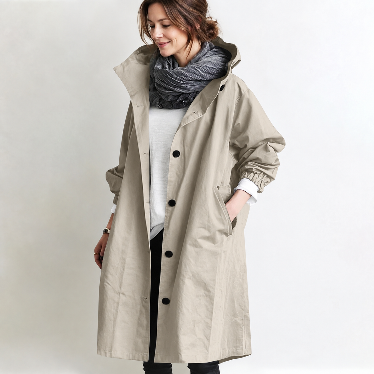 P|H - Hooded Longline Coat for Women Judith