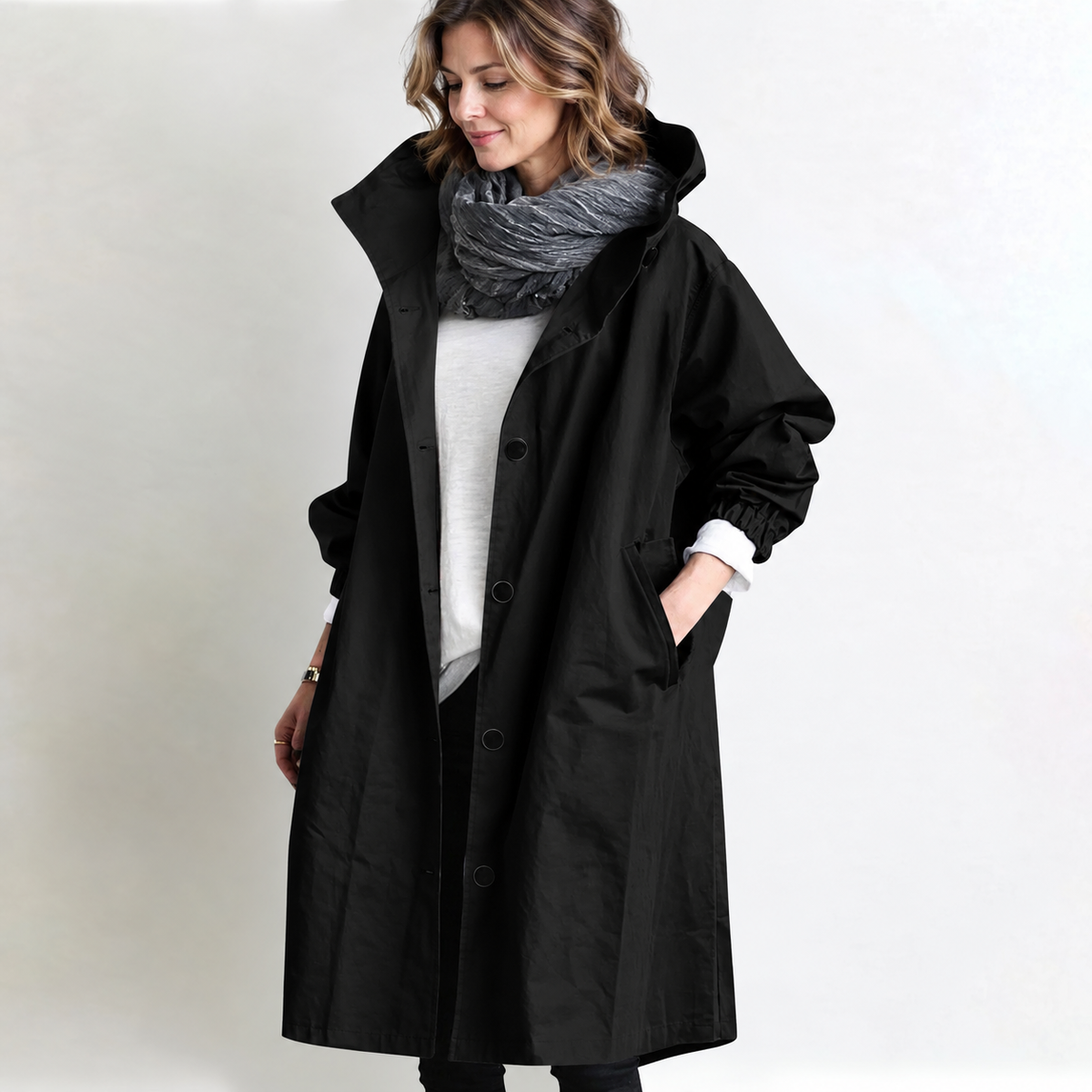 P|H - Hooded Longline Coat for Women Judith
