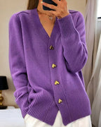 P|H - Gold Heart Button Cardigan Nancy