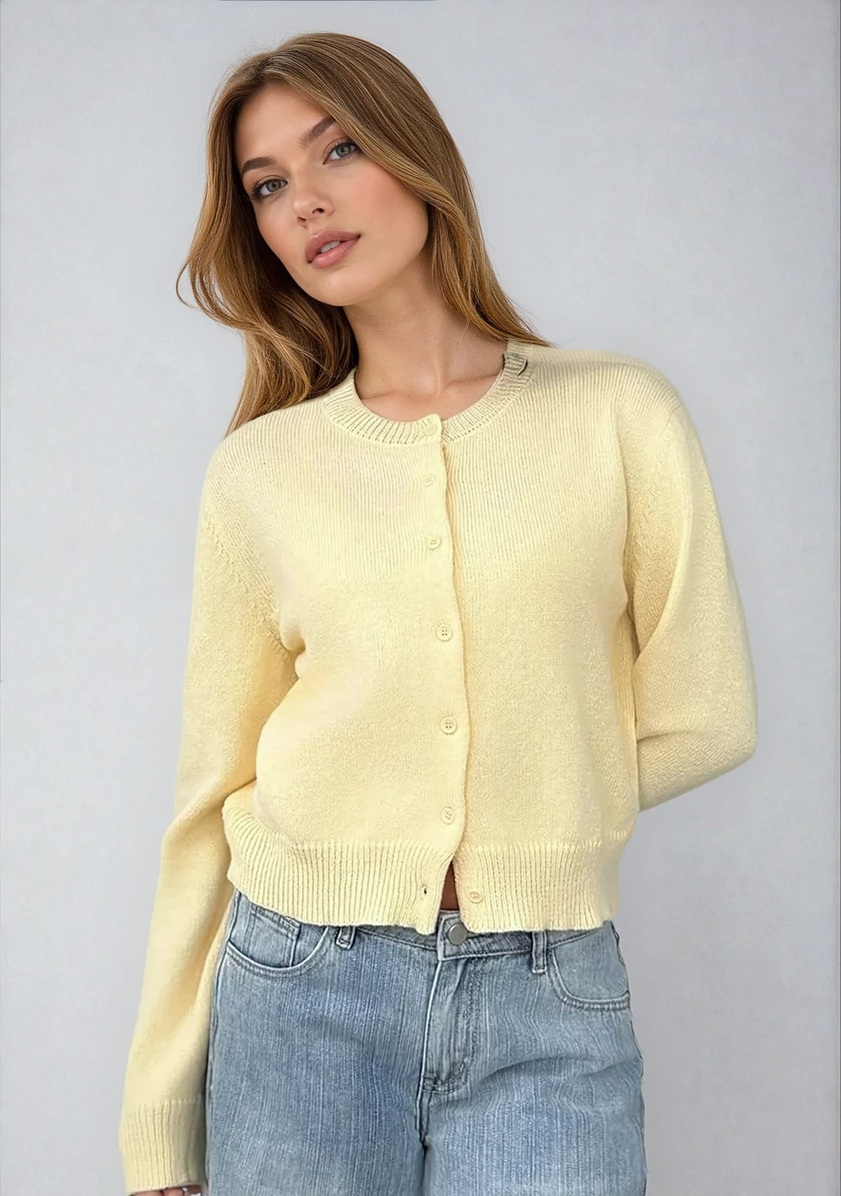 P|H - Classic Cropped Button Cardigan Grace