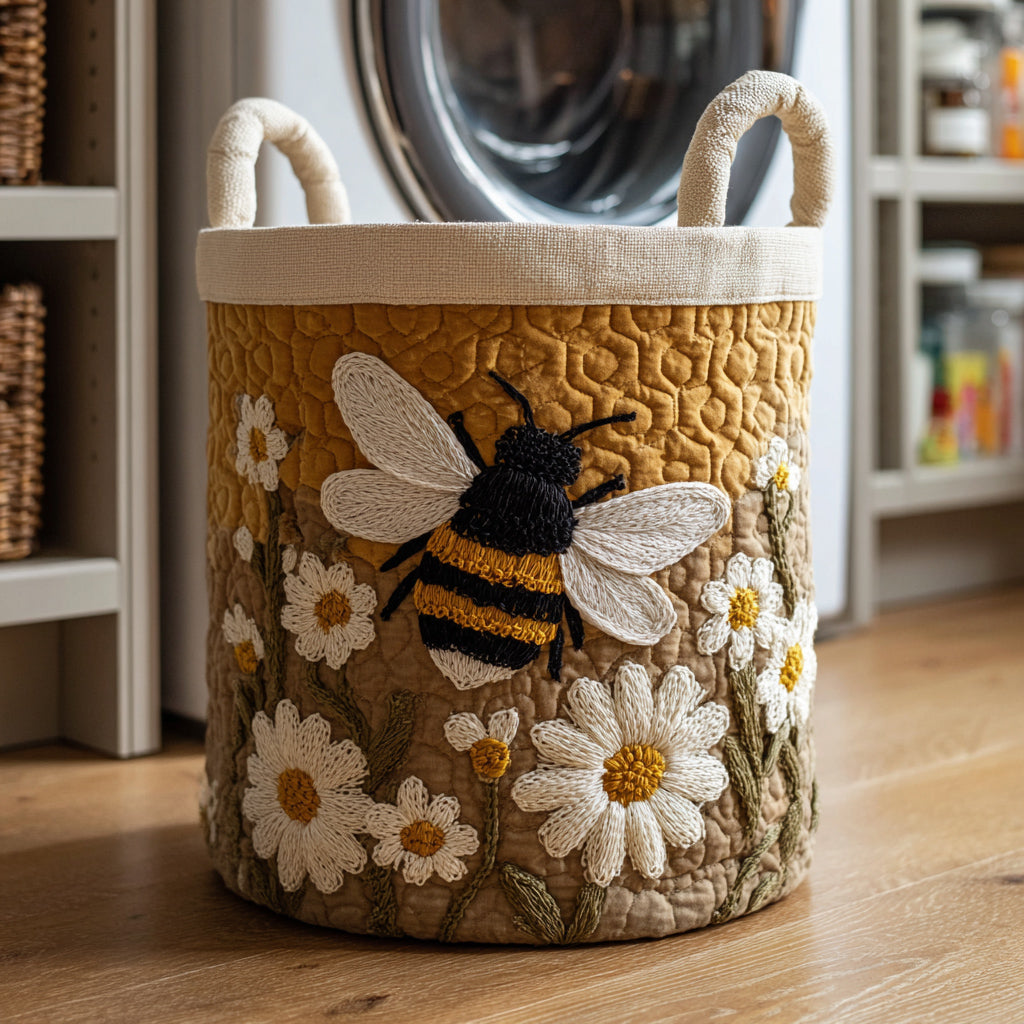 P|H - Bumblebee Daisy Quilted Laundry Basket Brenda