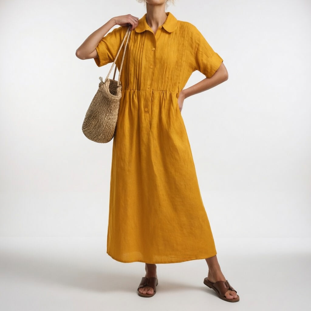 P|H - Flowing Button-Front Shirt Dress Linda
