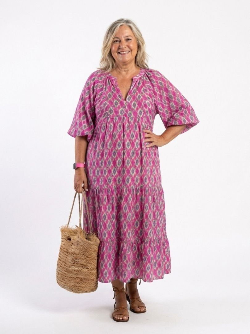 P|H - Three-Quarter Sleeve Midi Dress Apolline