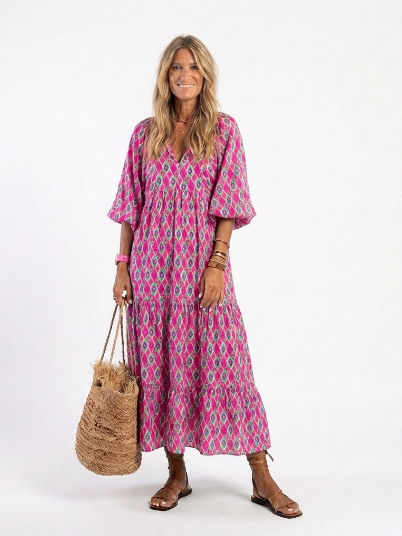 P|H - Three-Quarter Sleeve Midi Dress Apolline