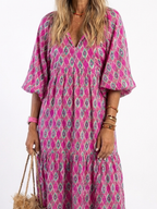 P|H - Three-Quarter Sleeve Midi Dress Apolline