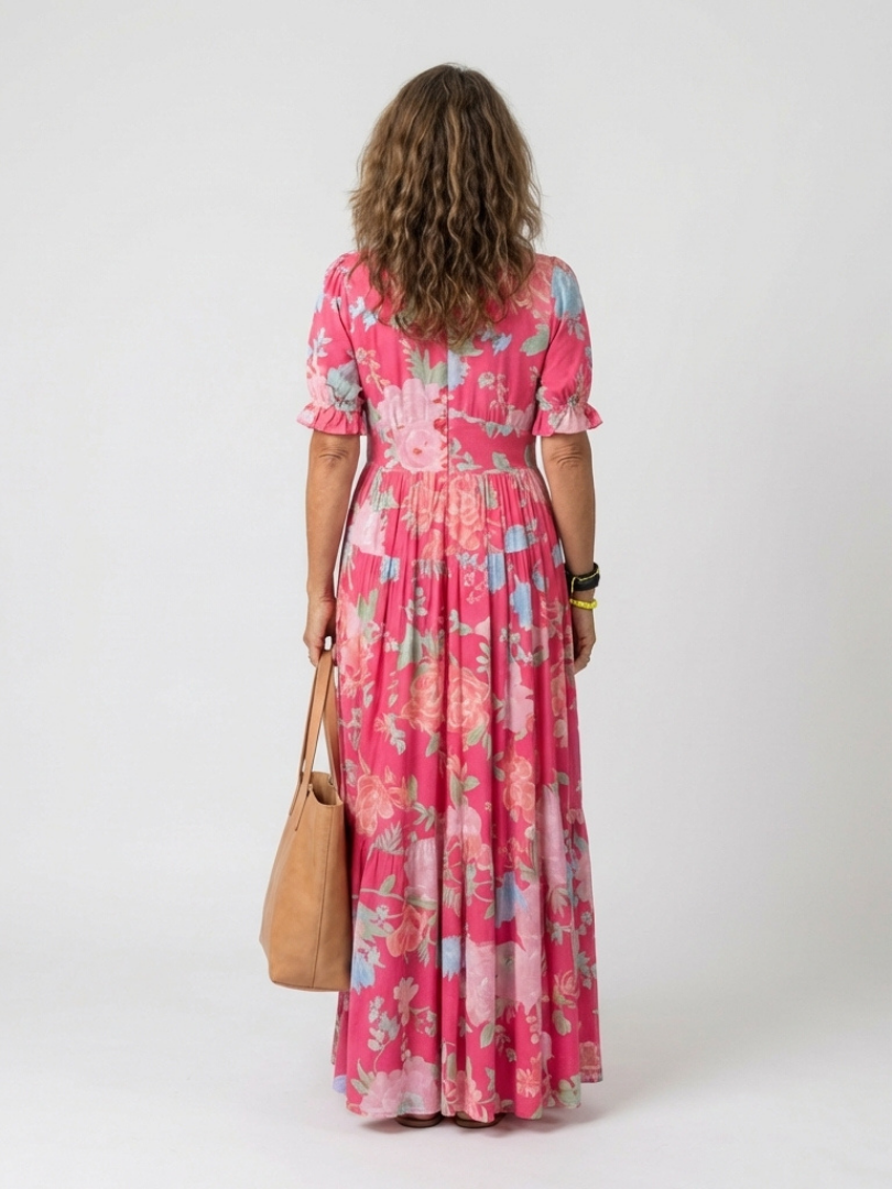 P|H - Short Sleeve Floral Midi Dress Ione