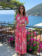 P|H - Short Sleeve Floral Midi Dress Ione