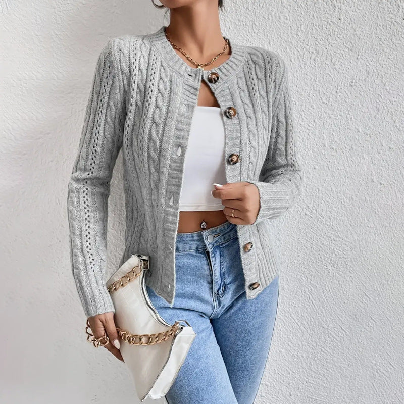 P|H - Cropped Cable Button Cardigan Sandra
