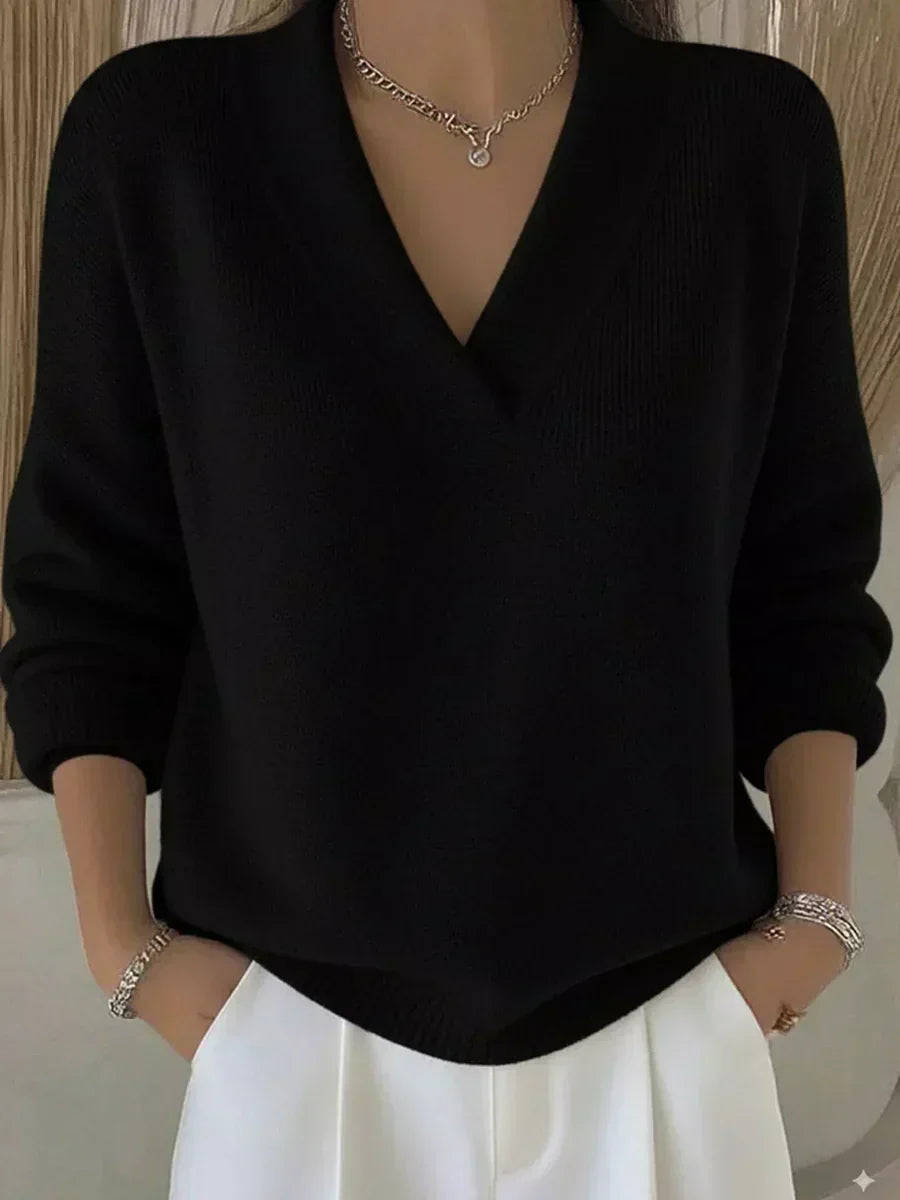 P|H - Relaxed V-Neck Knit Sweater Judith