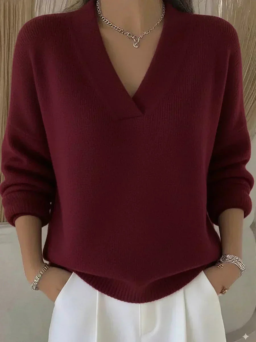 P|H - Relaxed V-Neck Knit Sweater Judith