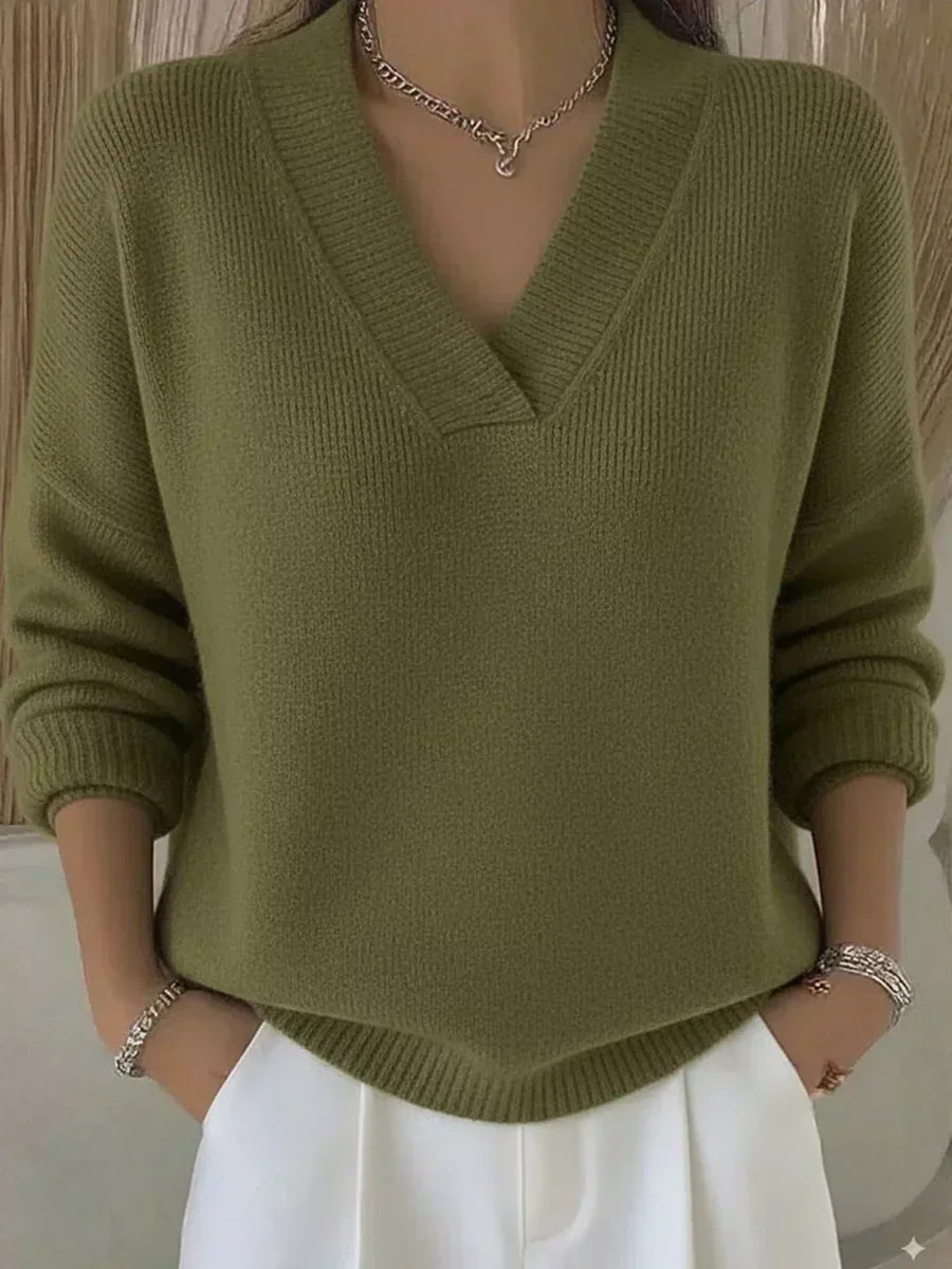 P|H - Relaxed V-Neck Knit Sweater Judith