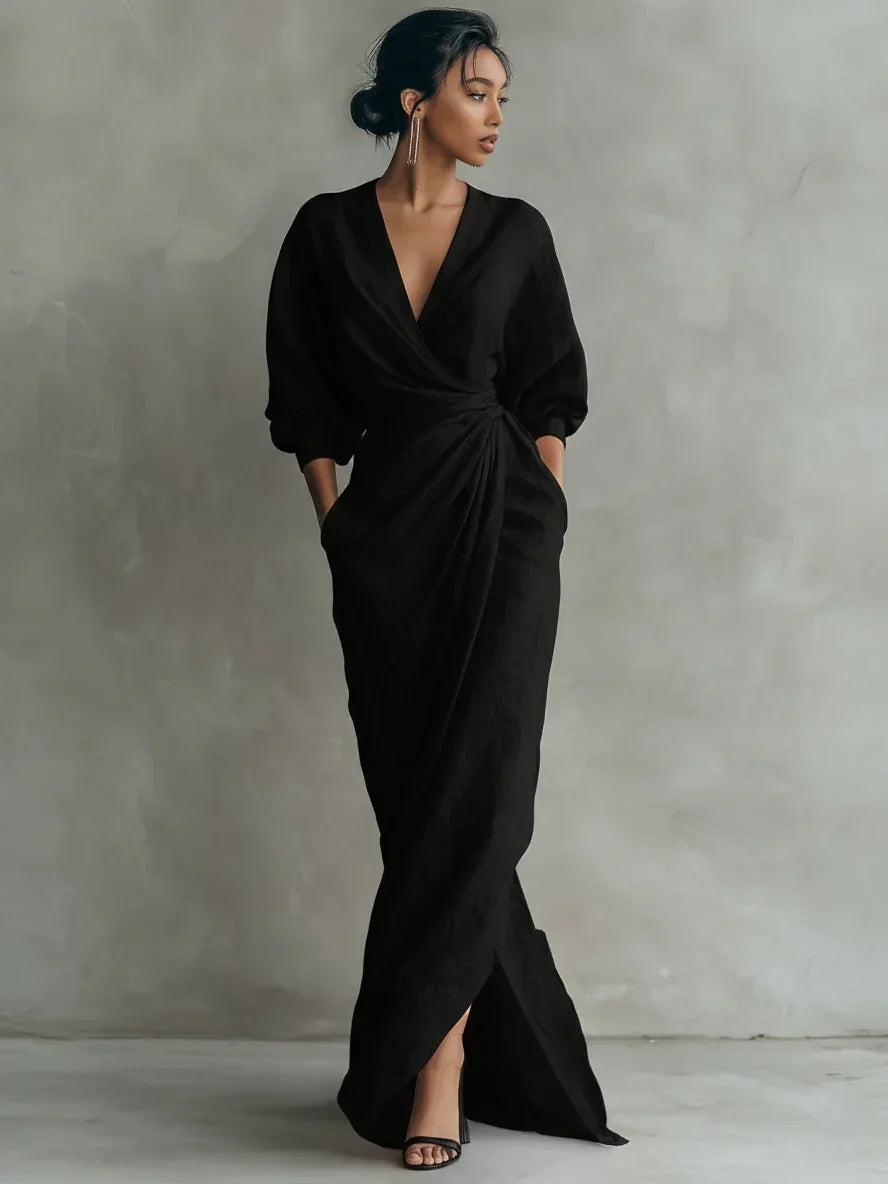P|H - Draped Wrap Maxi Dress Linda