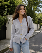 P|H - Gold Heart Button Cardigan Nancy