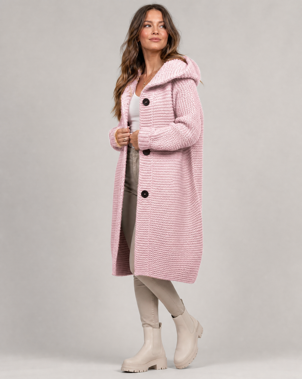 P|H - Hooded Maxi Knit Cardigan Evelyn