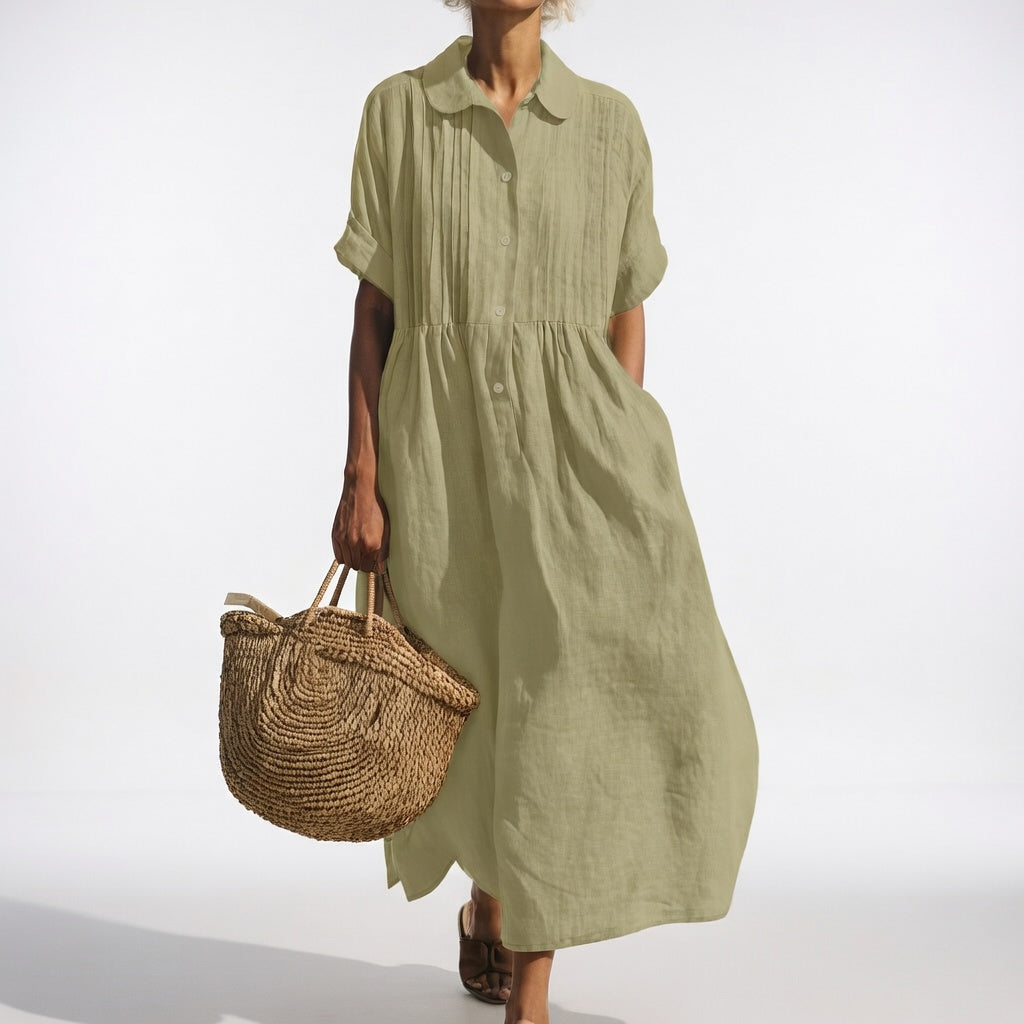 P|H - Flowing Button-Front Shirt Dress Linda