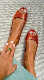 P|H - Soft Peep-Toe Comfort Flats Sharon