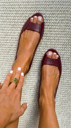 P|H - Soft Peep-Toe Comfort Flats Sharon