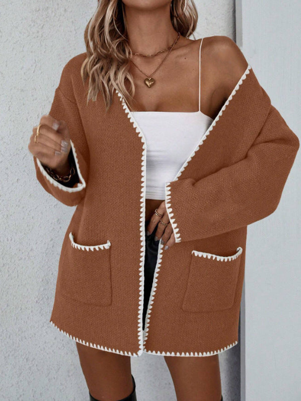 P|H - Whipstitch Trim Pocket Cardigan Patricia