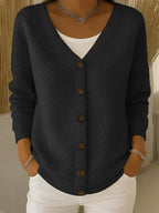 P|H - Quilted V-Neck Button Cardigan Barbara