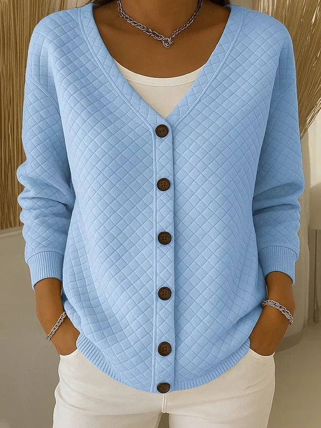 P|H - Quilted V-Neck Button Cardigan Barbara