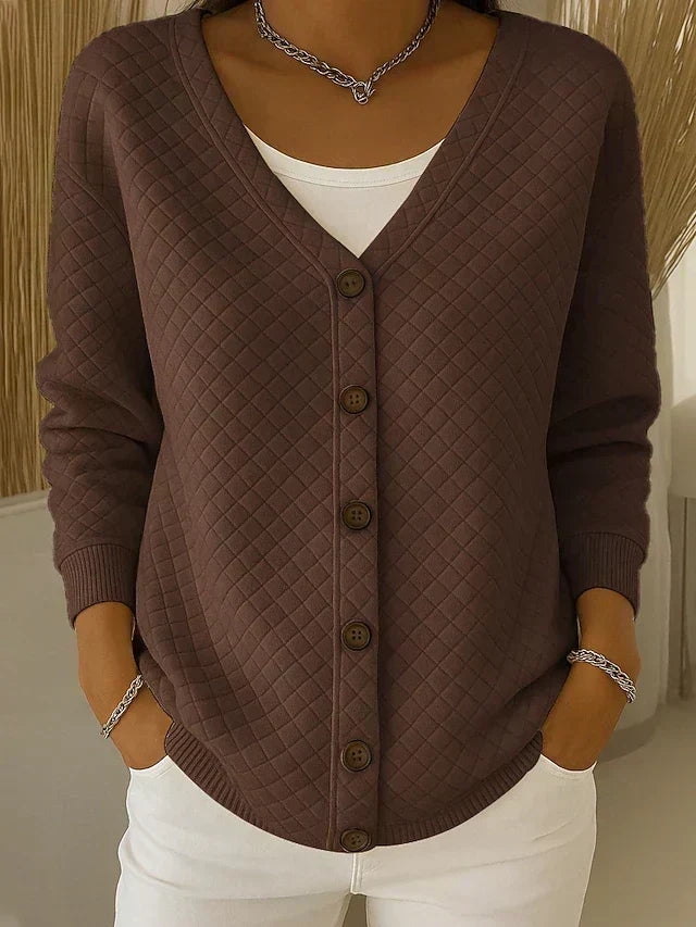 P|H - Quilted V-Neck Button Cardigan Barbara