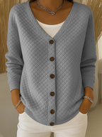 P|H - Quilted V-Neck Button Cardigan Barbara
