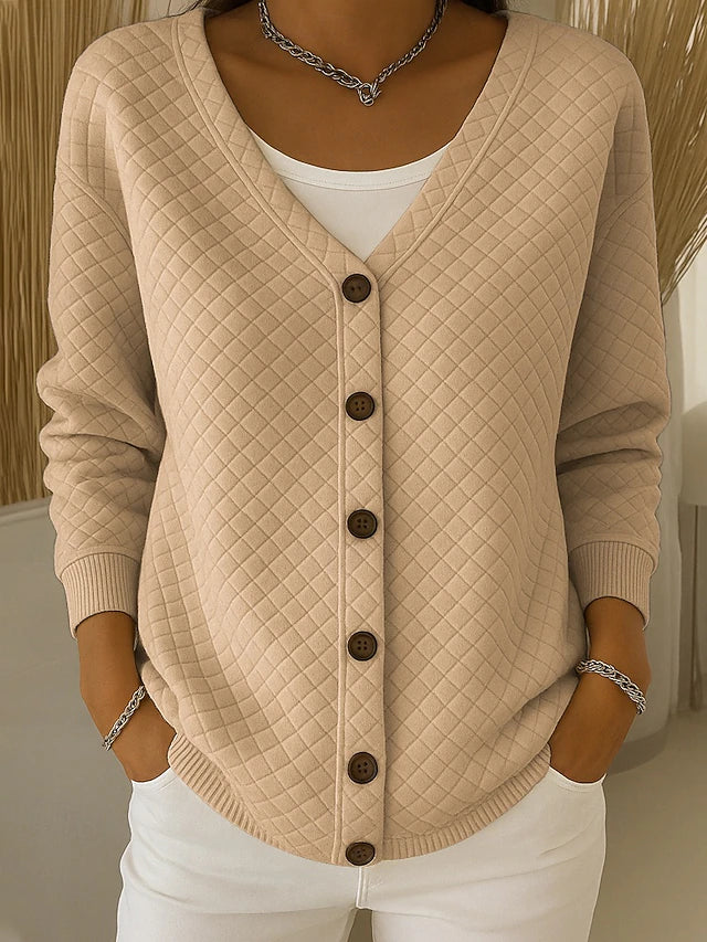 P|H - Quilted V-Neck Button Cardigan Barbara