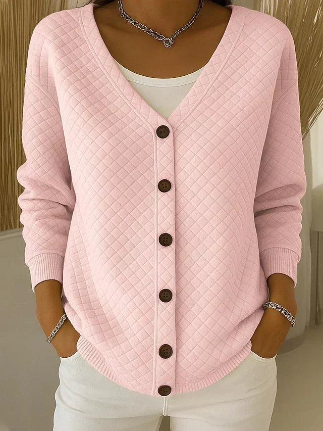 P|H - Quilted V-Neck Button Cardigan Barbara