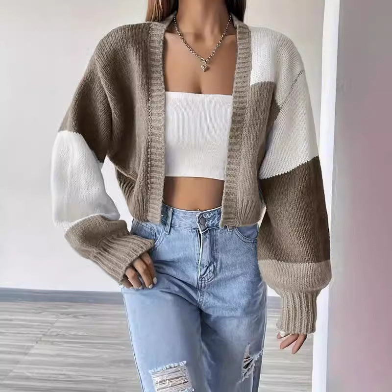 P|H - Cropped Colorblock Knit Cardigan Marilyn